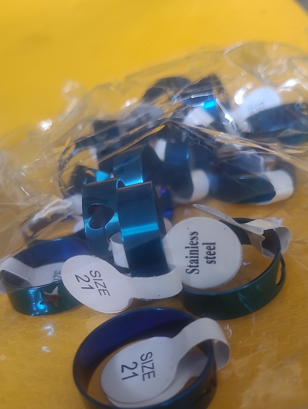 Blue Stainless Steel Verious Sizes Party Rings 3for1 Sale